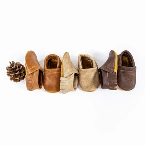 Tape Dispenser Heel Saddle, Latte, Sable MOCCS Shoes Baby and Toddler