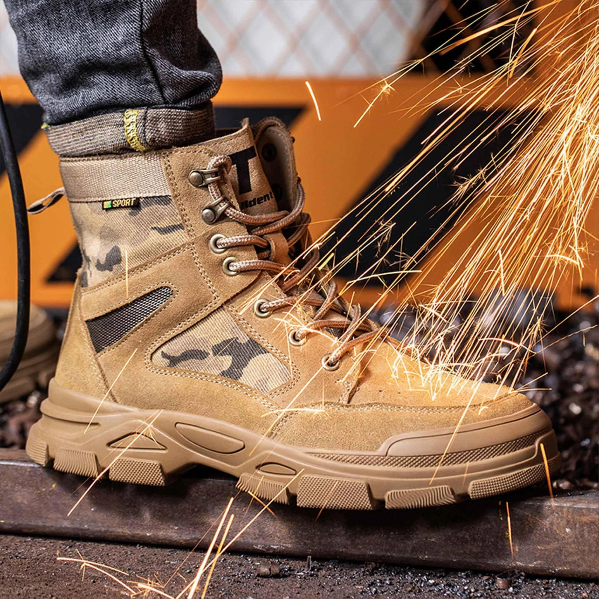 Men's Steel Toe Boots - Fire Resistant | Z006 Boa Laces Work Boots