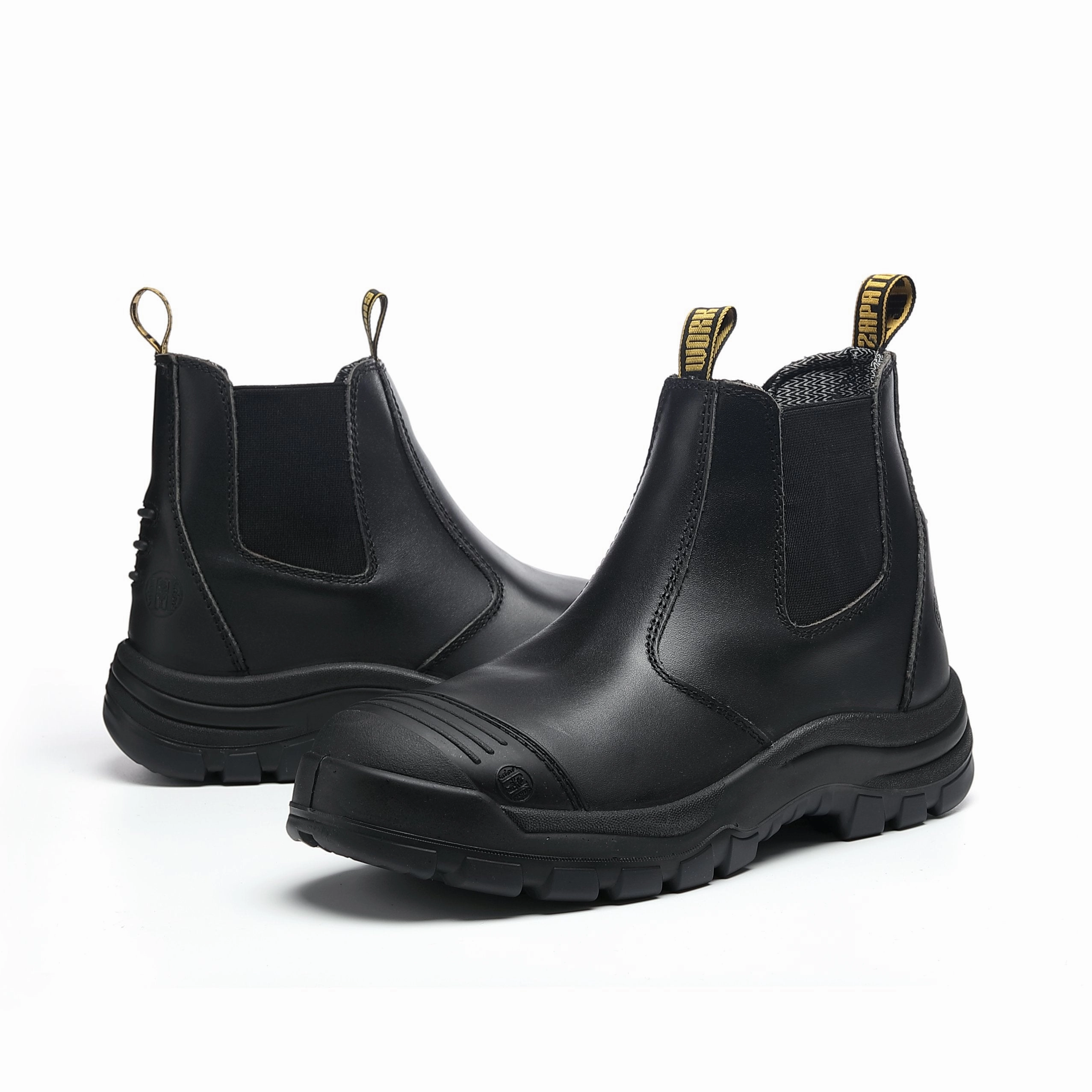 Work Boots & More LV 802 Men's Slip-on Work Boots Soft Toe Waterproof Black