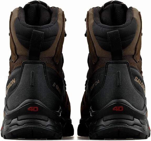 Hiking Boots For Heel Pain Salomon Mens Quest 4 Gtx High Rise L4745330027 Size 8.5 Desert Palm/Black/Kelp
