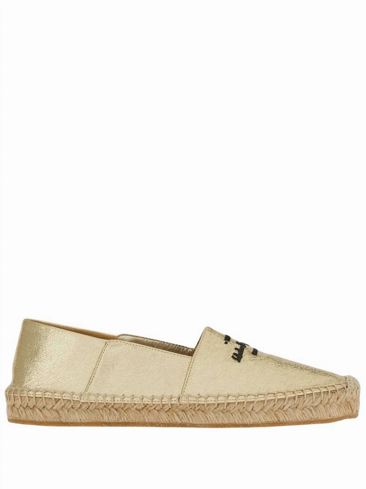 Salvatore Ferragamo - Women's Logo-embroidered Metallic Espadrilles Bottega Veneta Loafers