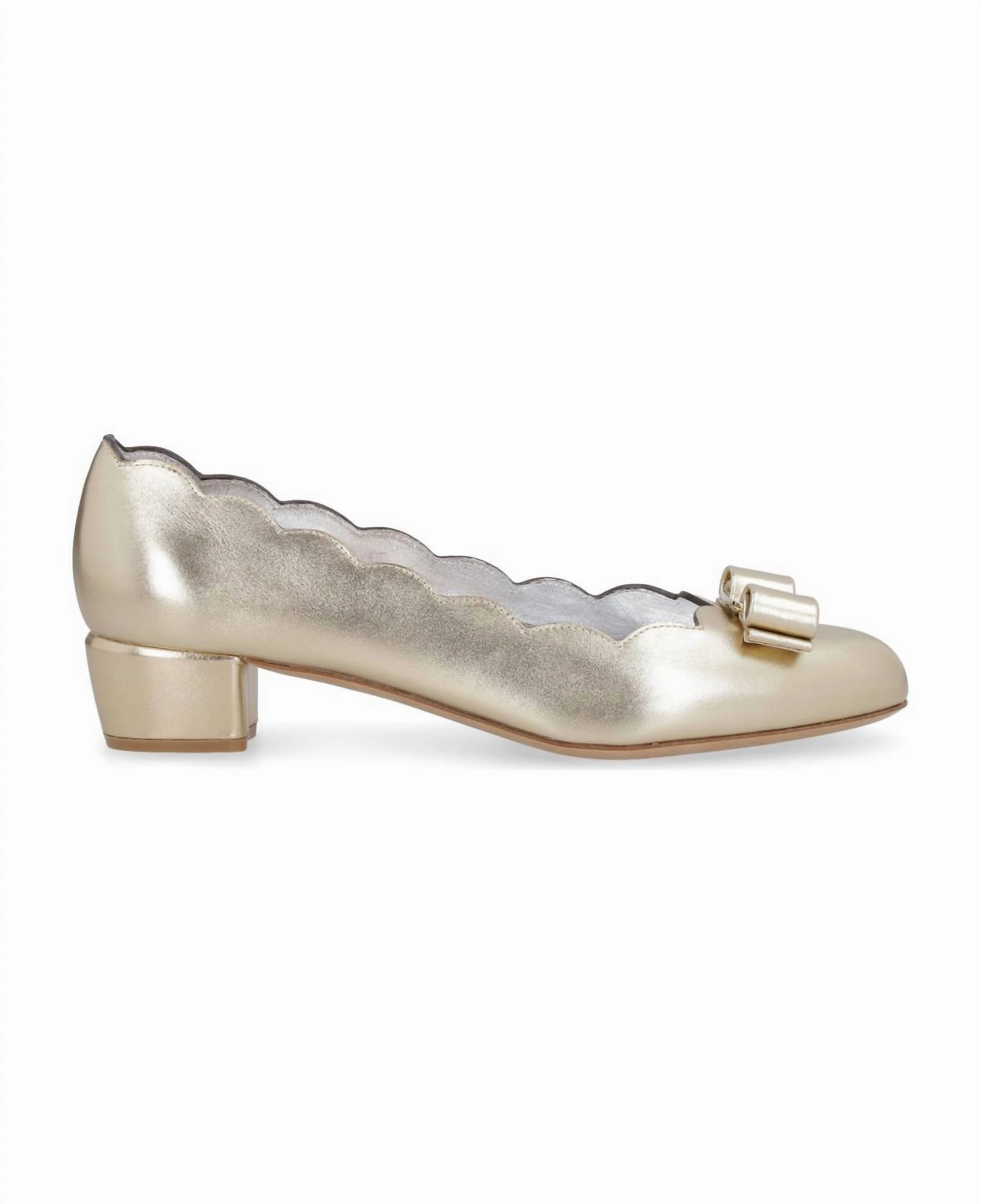 Loafers And Dress Salvatore Ferragamo - Women's Vara Metallic Leather Ballet Flats