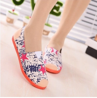 Johnston And Murphy Tassel Loafers Sapatos Femininos Women Round Toe Slip-on Loafers Female Cute Stripe Cloth Flat Shoes Ladies Casual Soft Shoes Zapatos De Mujer