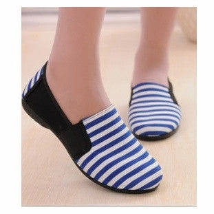 Camper Walden Loafers Sapatos Femininos Women Round Toe Slip-on Loafers Female Cute Stripe Cloth Flat Shoes Ladies Casual Soft Shoes Zapatos De Mujer