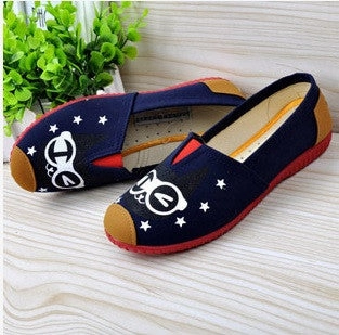 Emporio Armani Loafers Sapatos Femininos Women Round Toe Slip-on Loafers Female Cute Stripe Cloth Flat Shoes Ladies Casual Soft Shoes Zapatos De Mujer