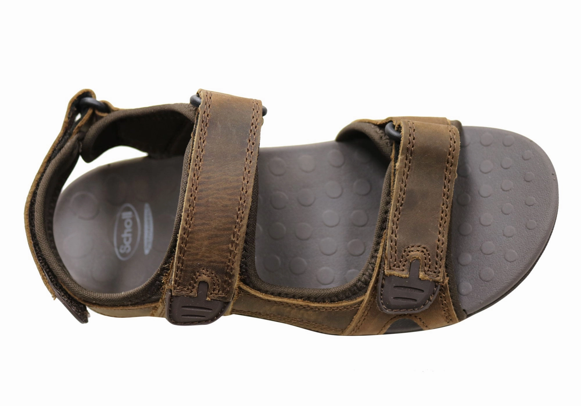 Scholl Orthaheel Brody Mens Supportive Comfort Leather Sandals Dune Sandals