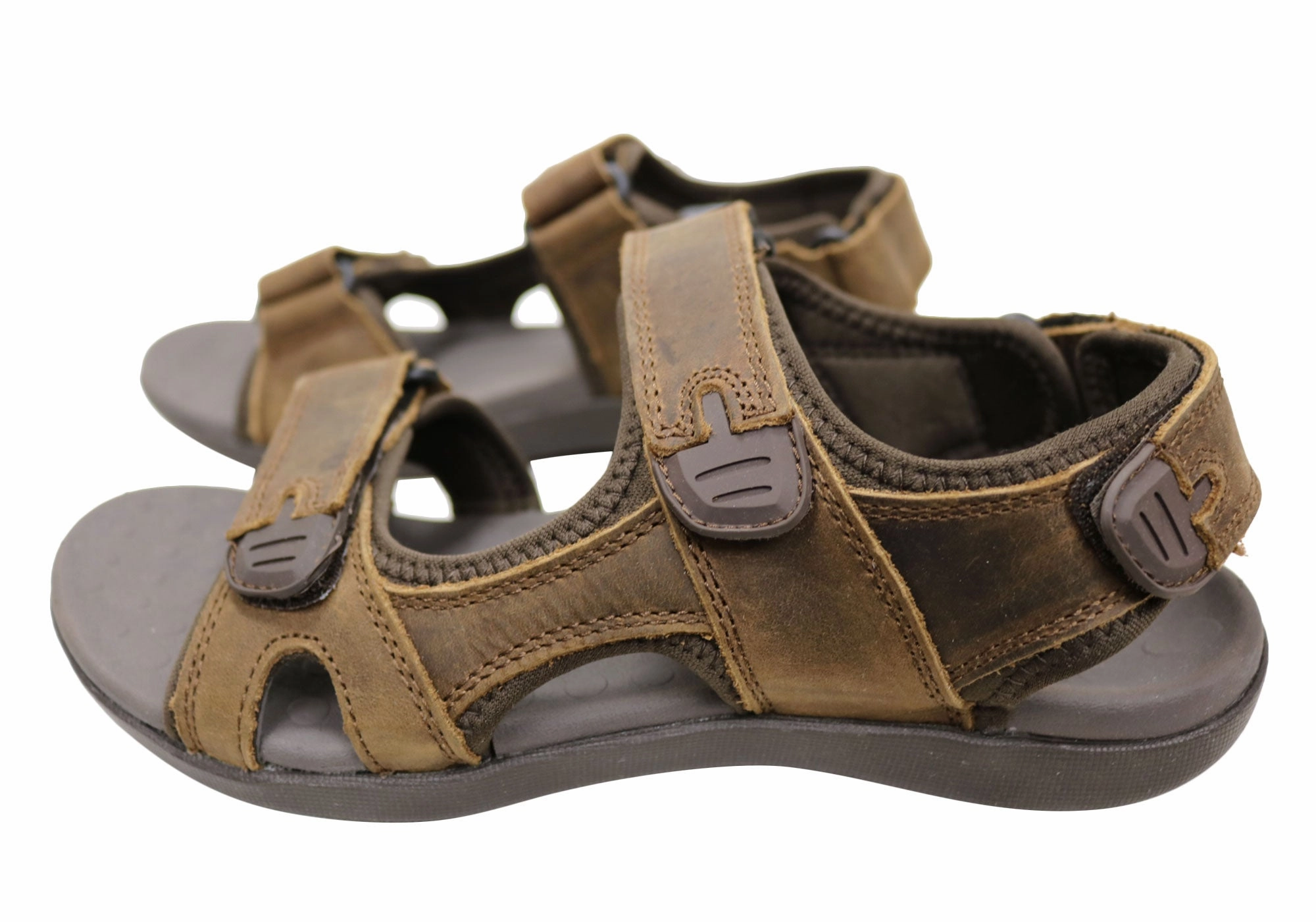 Scholl Orthaheel Brody Mens Supportive Comfort Leather Sandals Rainbow Sandals Sale