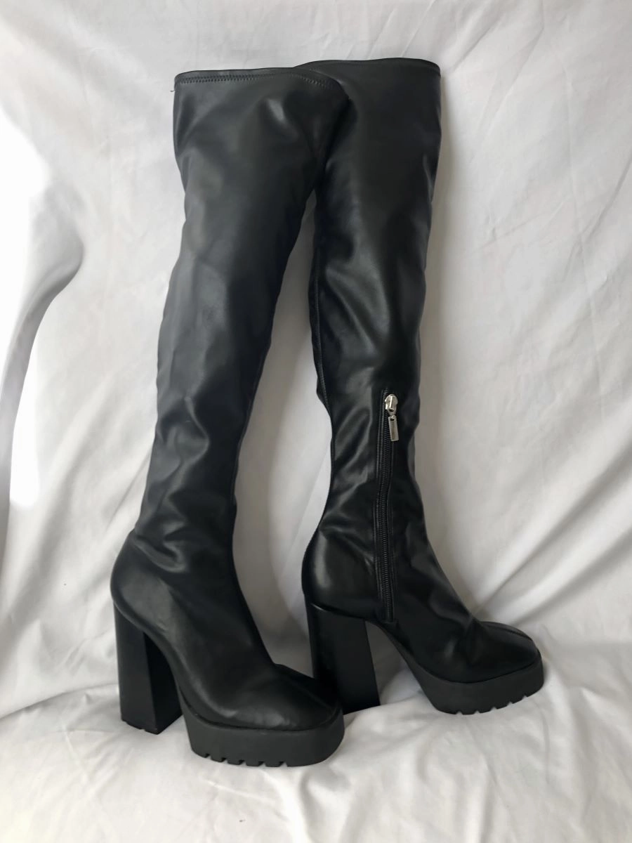 Adidas Vl Court 3.0 Shoes Schutz Darlyn Size 6 Vegan Leather Over the Knee Boots