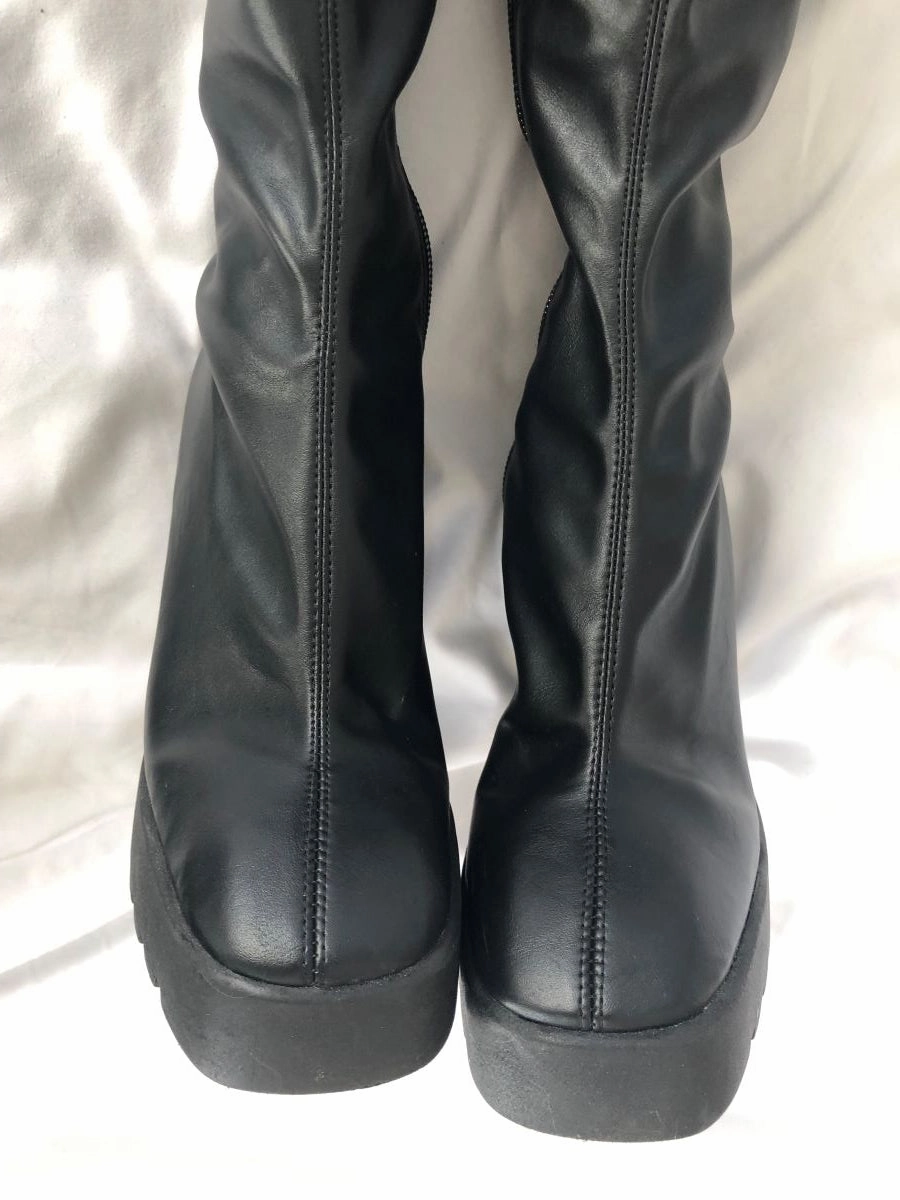 Schutz Darlyn Size 6 Vegan Leather Over the Knee Boots Bike Shoes Adidas