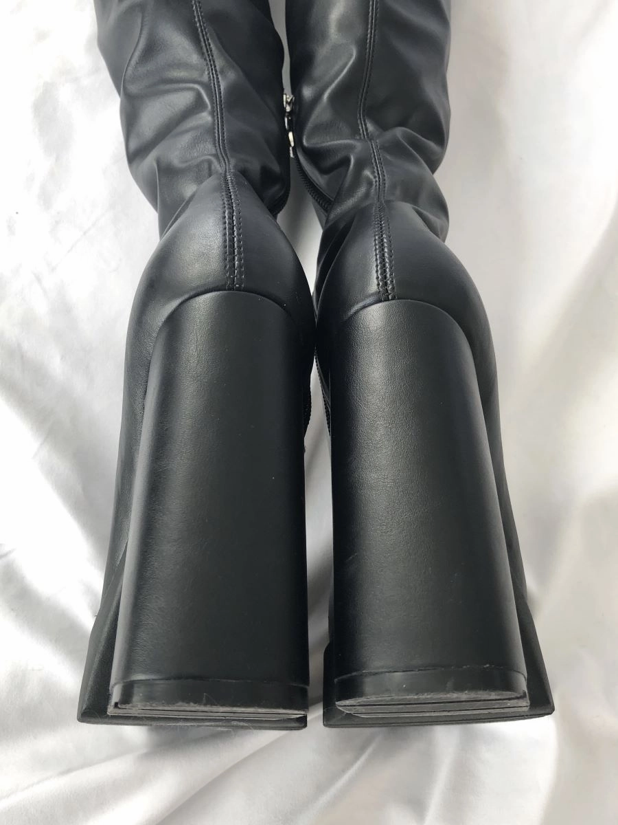 Adidas Shoes With Strap Schutz Darlyn Size 6 Vegan Leather Over the Knee Boots