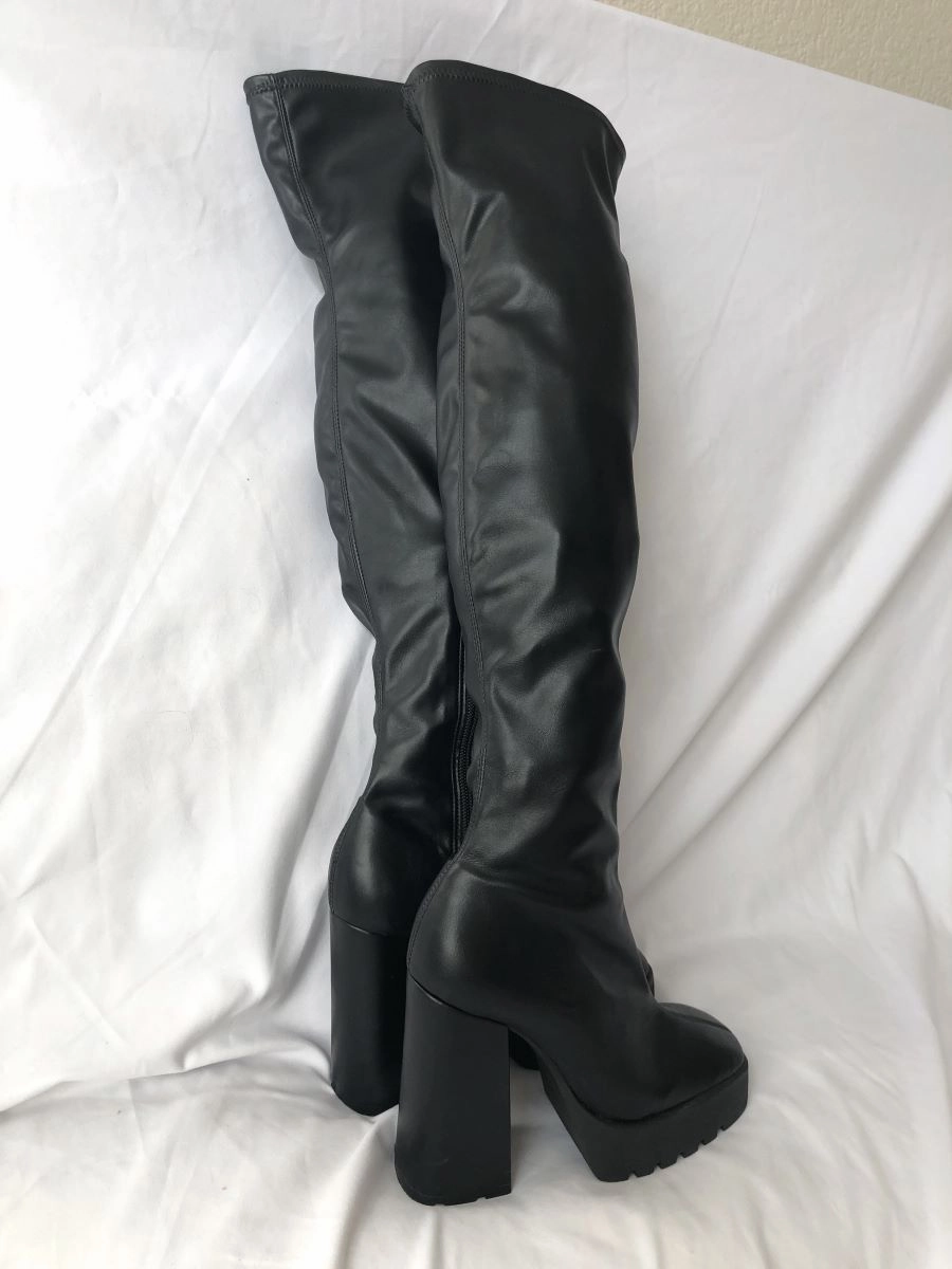 Adidas X Gucci Shoes Schutz Darlyn Size 6 Vegan Leather Over the Knee Boots