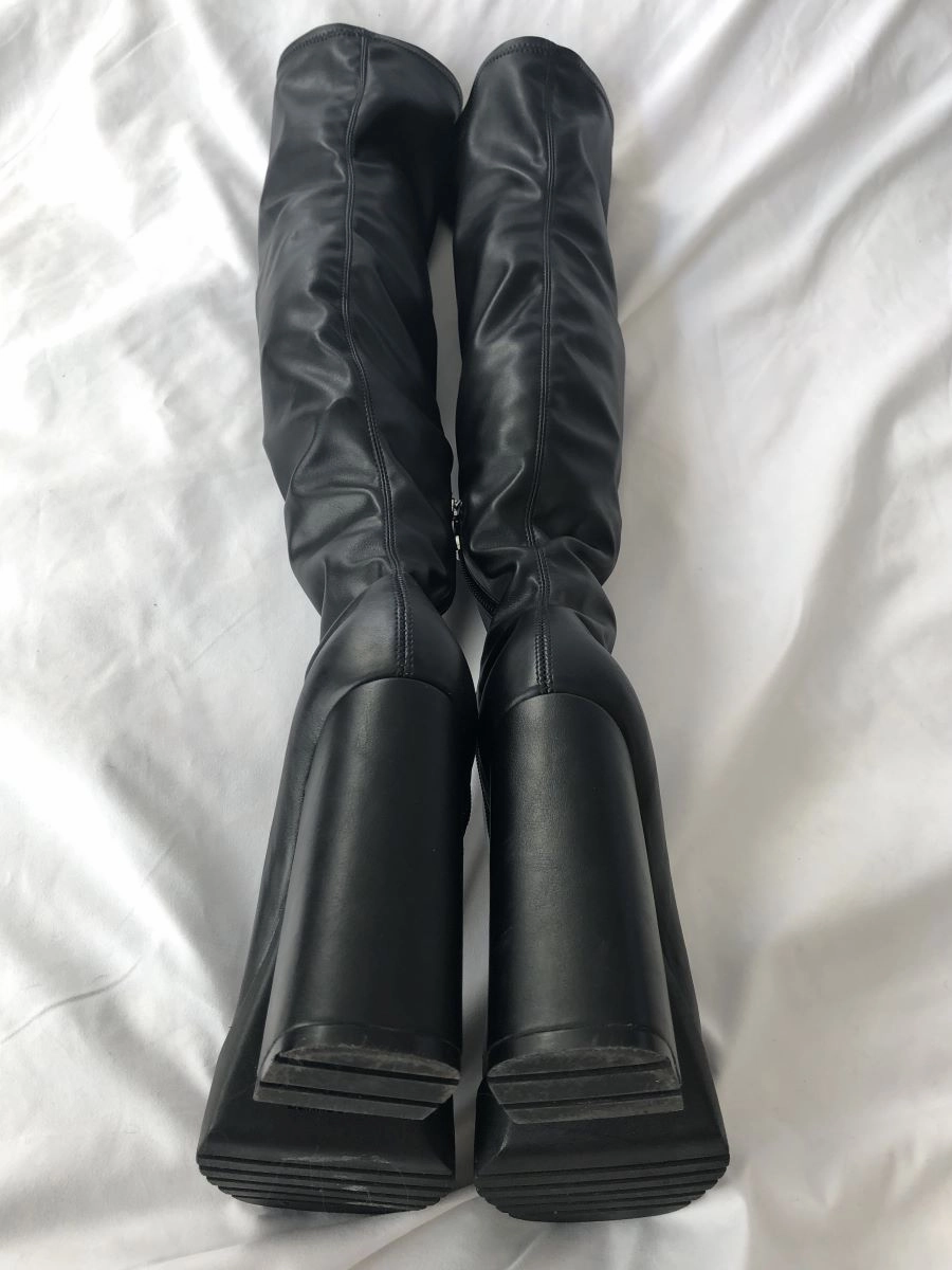 Schutz Darlyn Size 6 Vegan Leather Over the Knee Boots Adidas Liberty Shoes