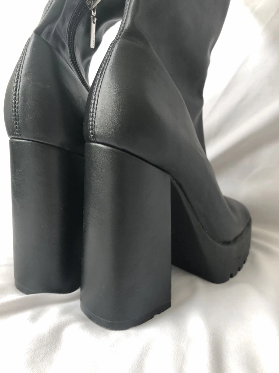 Schutz Darlyn Size 6 Vegan Leather Over the Knee Boots Adidas Shoe Laces Style