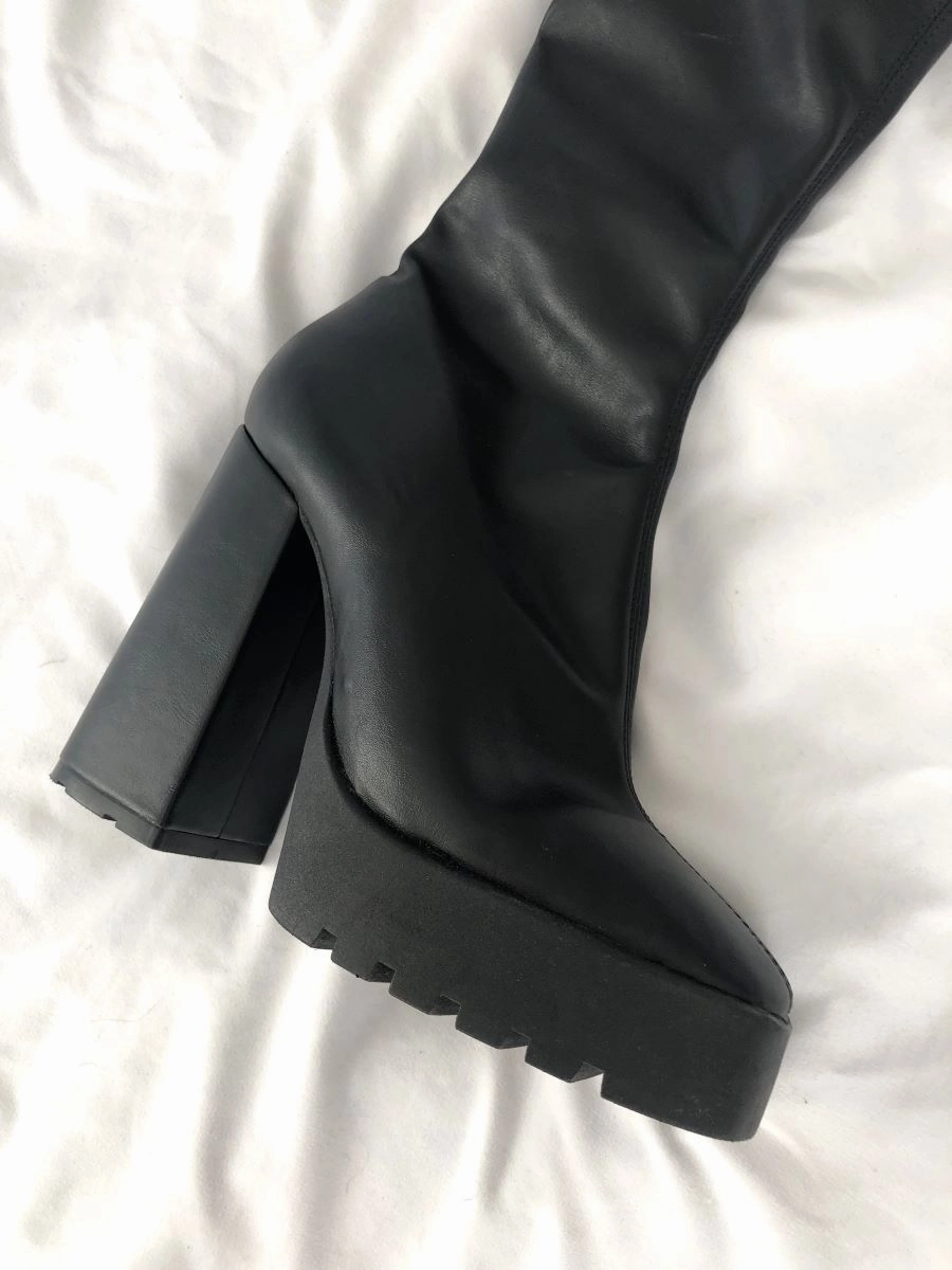 Matching Adidas Shoes Schutz Darlyn Size 6 Vegan Leather Over the Knee Boots