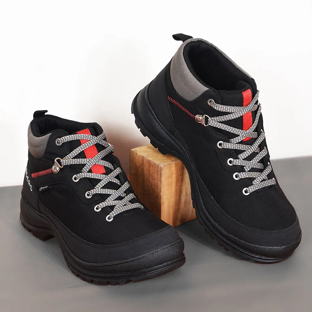 Healers Sports Trekking Black Lacing Shoes For Men RACE-1 By Liberty Hyperion Training Shoe