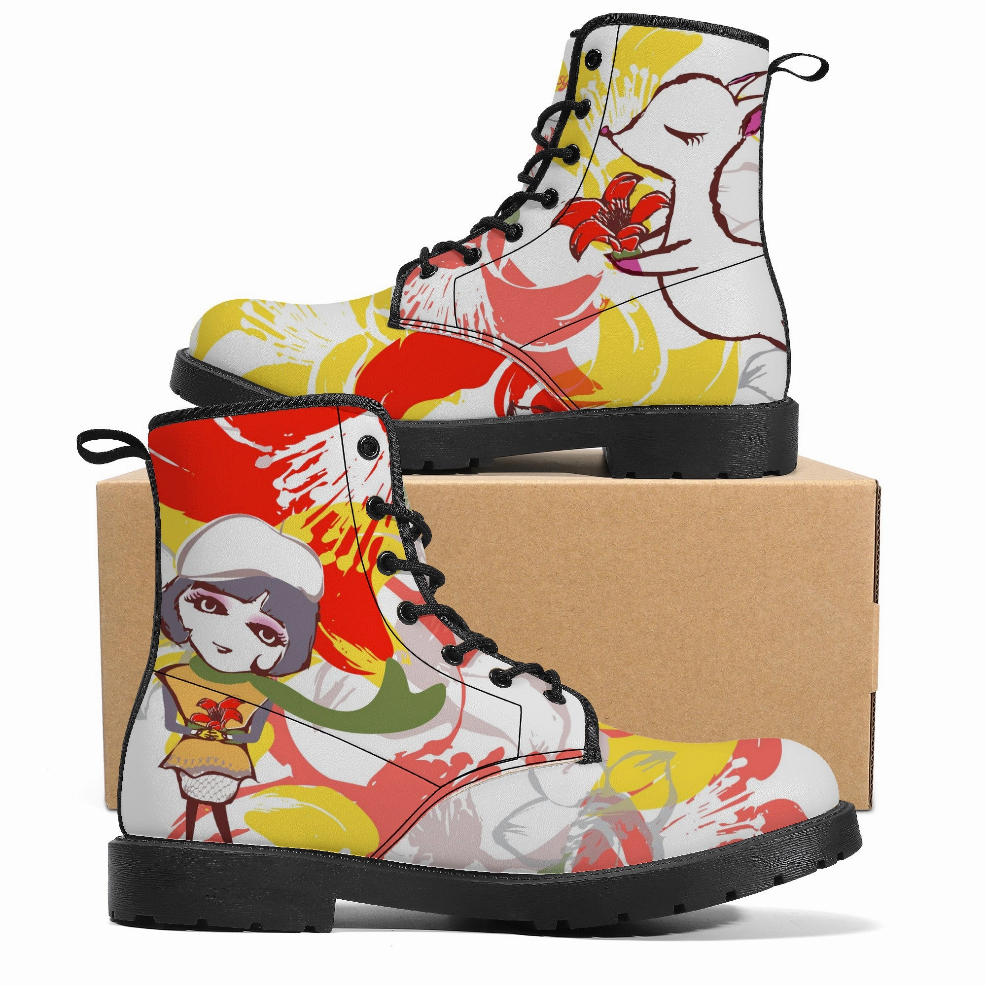 Heroflower Vegan Leather Boots (No Chinese characters Adidas Shoes Customize Online