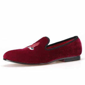 OneDrop Handmade Bird Embroidery Men Velvet Party Wedding Prom Loafers Eckhaus Latta Loafers