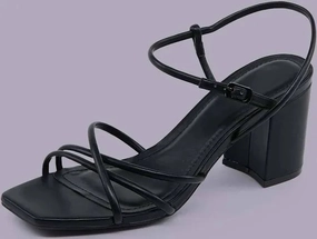 Chic Glow Sheln Strappy Black Heel