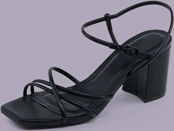 Chic Glow Sheln Strappy Black Heel