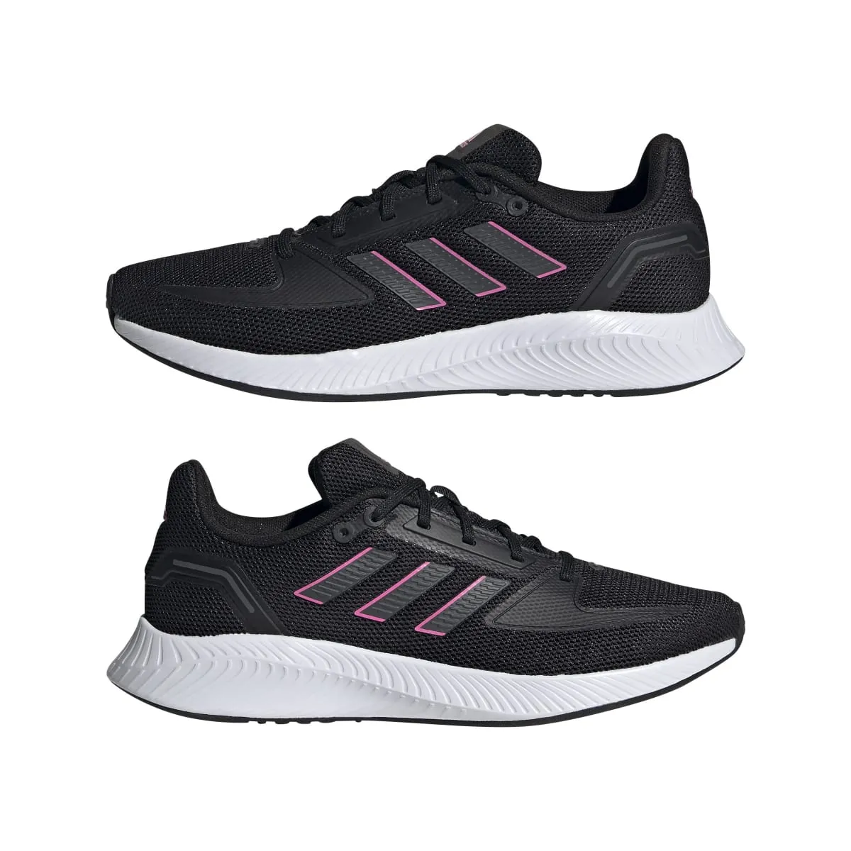 ADIDAS FY9624 RUNFALCON 2.0 WMN'S (Medium) Black/Gray/Pink Mesh Running Shoes Injury Safe Flexible Upper