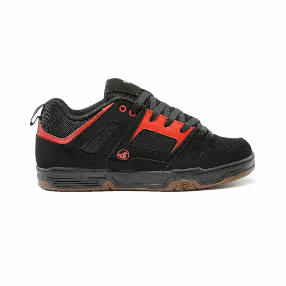 Board Comfort Sleek Edge DVS F0000329003 GAMBOL MN'S (Medium) Black/Red/Gum Leather & Nubuck Skate Shoes