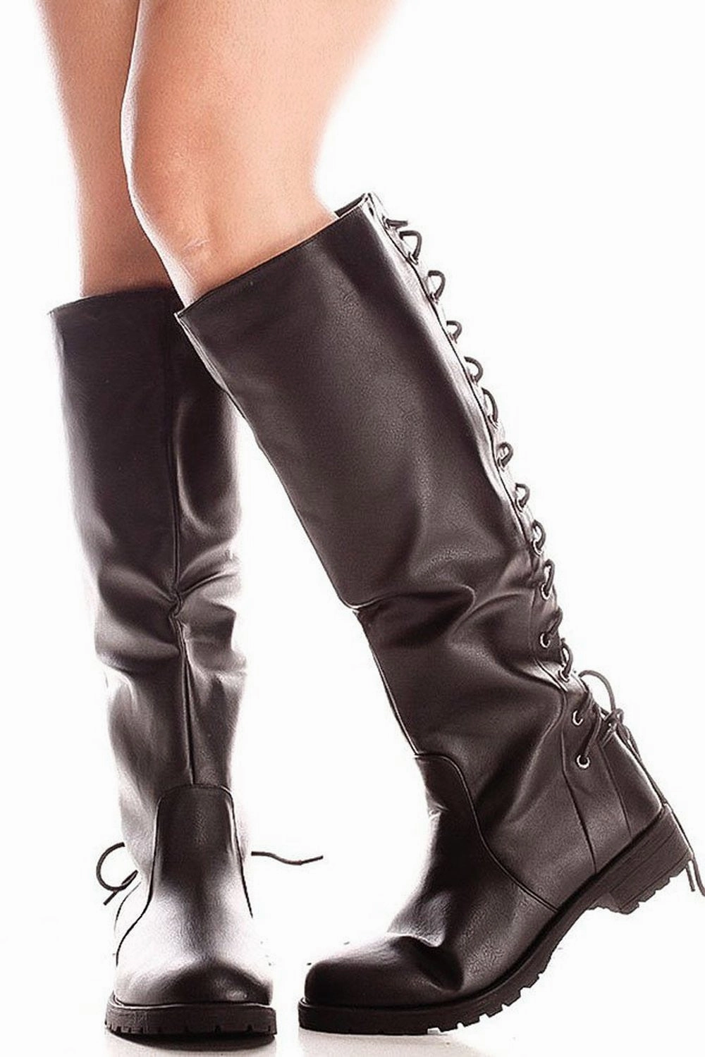 Doxie Rain Boots Back Lace Up Knee High Boots Winter Boots Womens Vegan