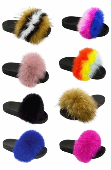 26047 Party Slippers Dr Wholesale Kids Fluffy Faux Fur Strap Slippers Savannah NGDK