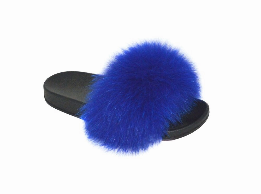 Wholesale Kids Fluffy Faux Fur Strap Slippers Savannah NGDK Slippers Size