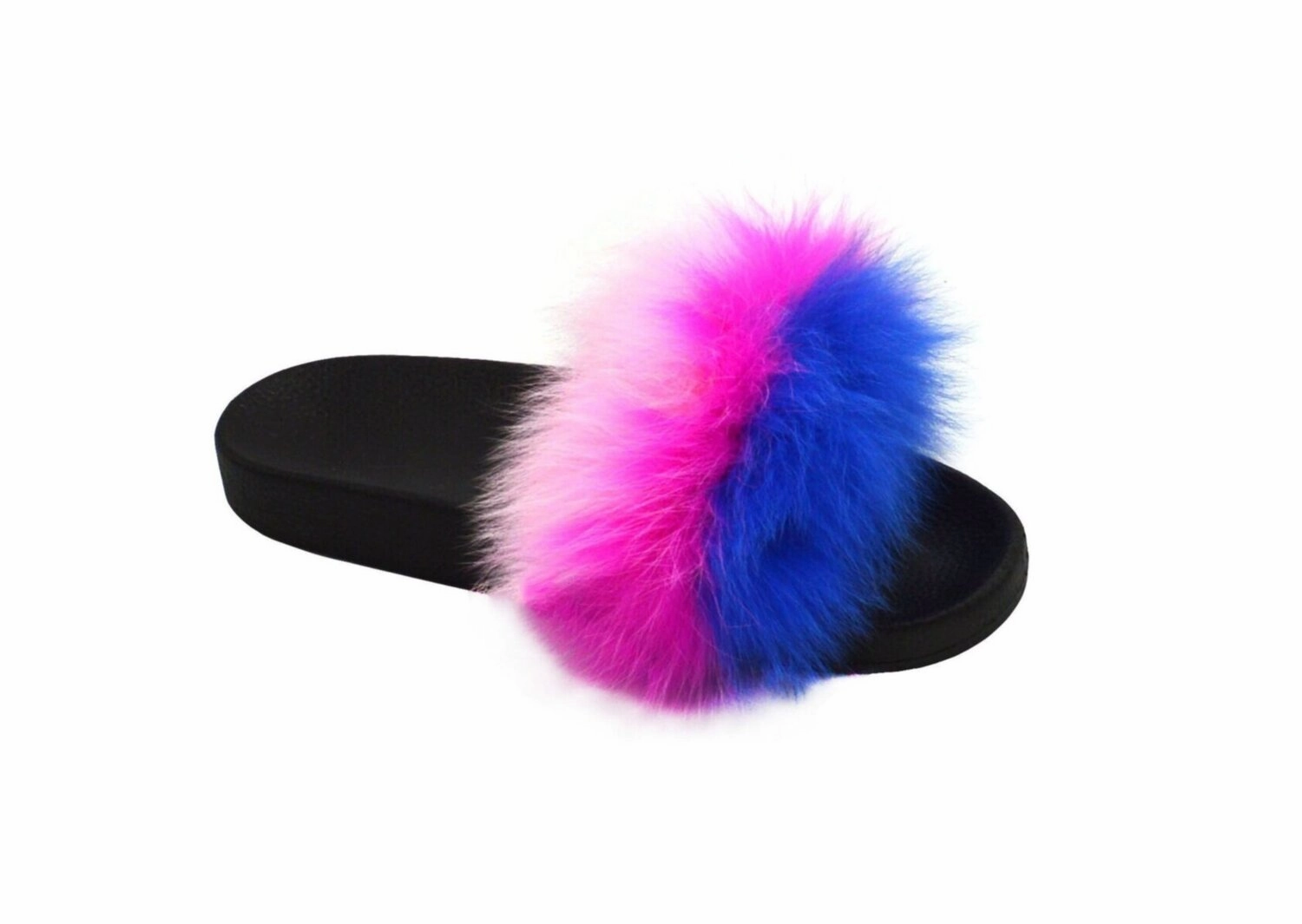 Wholesale Kids Fluffy Faux Fur Strap Slippers Savannah NGDK Slide In Sandals