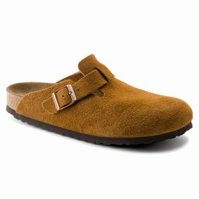 Size 14 Dress Shoes 'Birkenstock' Women's Boston Suede Leather Clog - Mink