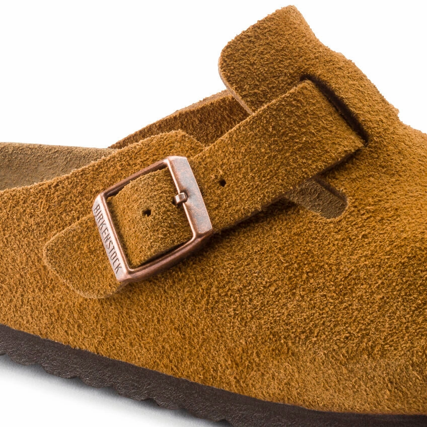 'Birkenstock' Women's Boston Suede Leather Clog - Mink Best Dress Shoes Standing All Day