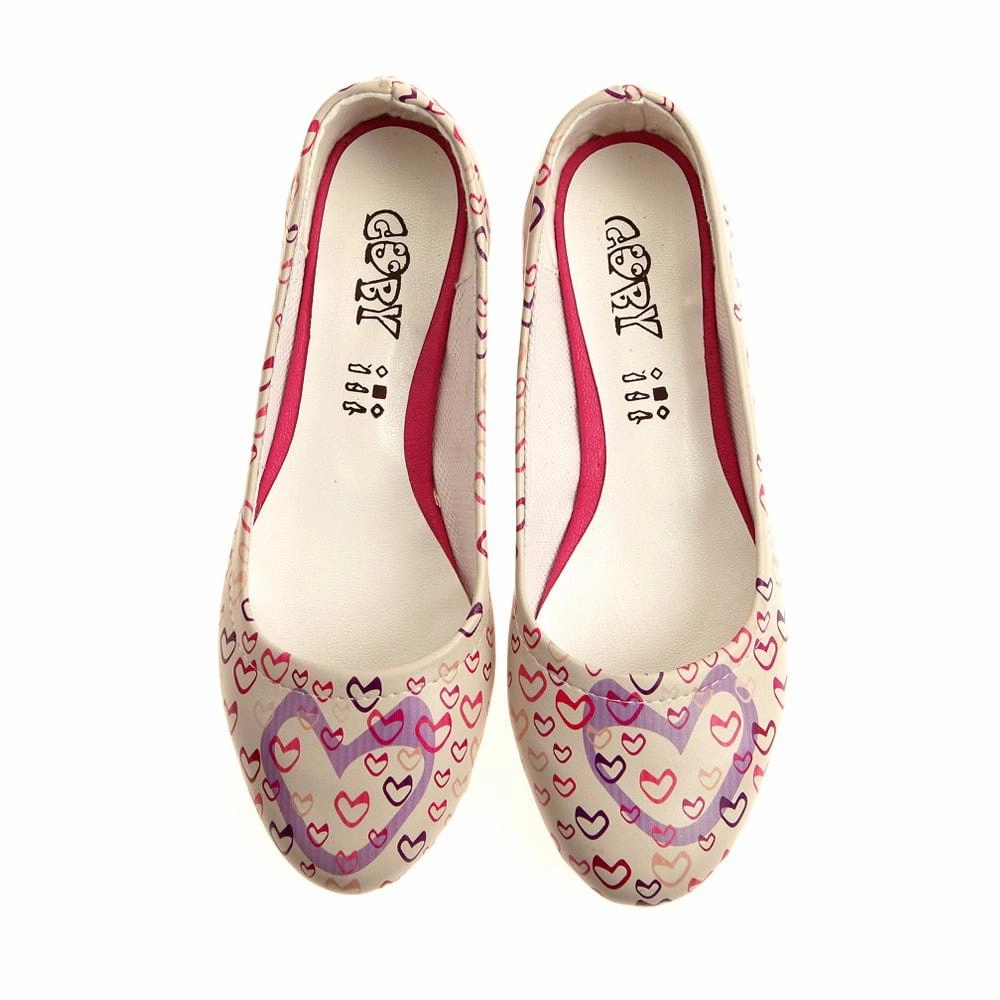 Cute Hearts Ballerinas Shoes 1010 Daily Essential Summer Heat