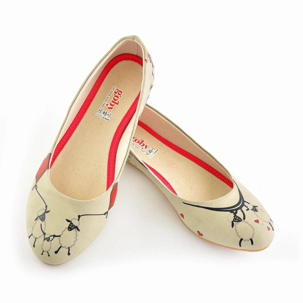 Breathable Upper Sheep Love Ballerinas Shoes 1029