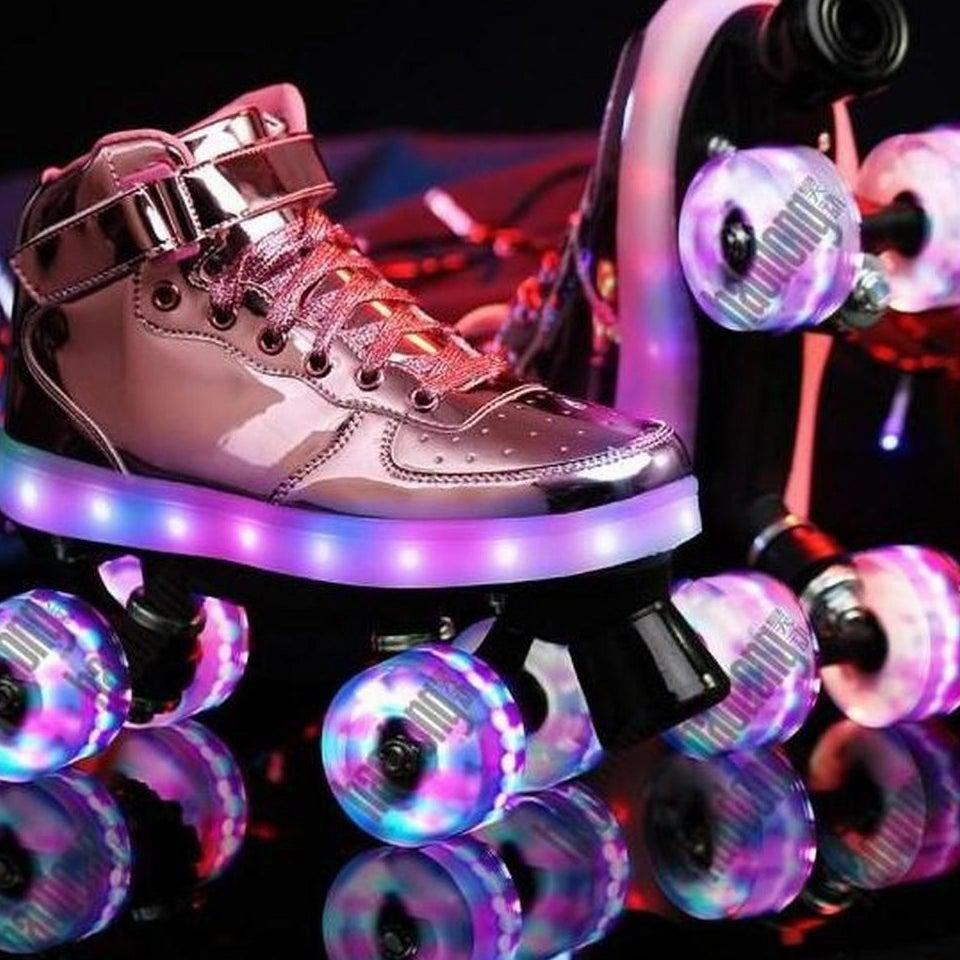 Shiny Roller Skates With Lights For Skating Arenas And Parties Pink  | Dancing Led Light Shoes  | Kids Led Light Roller Heelys Shoes  | Led Light Shoes For Women Asics Shoes Old Models