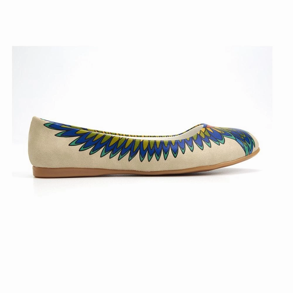 Calm Step Indian Feather Ballerinas Shoes 1090