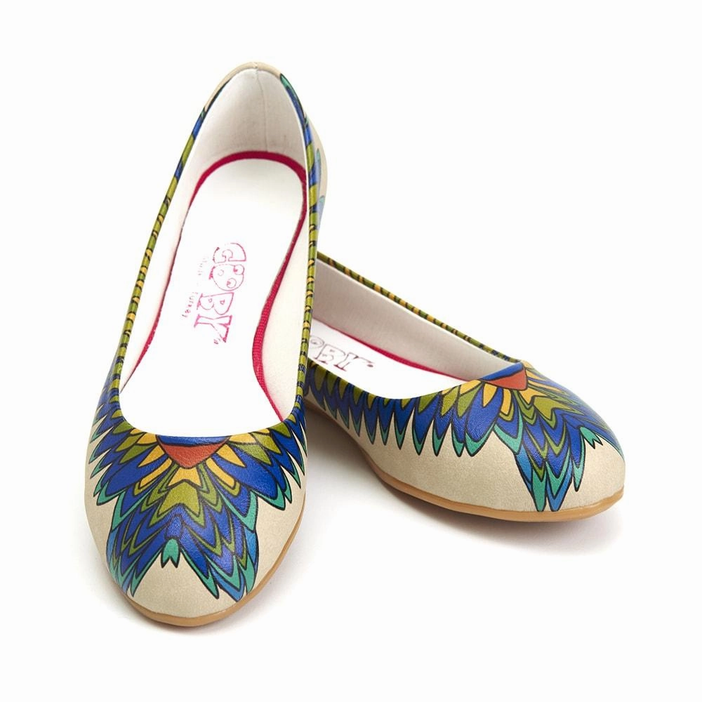 Sky Light Durable outsole Indian Feather Ballerinas Shoes 1090