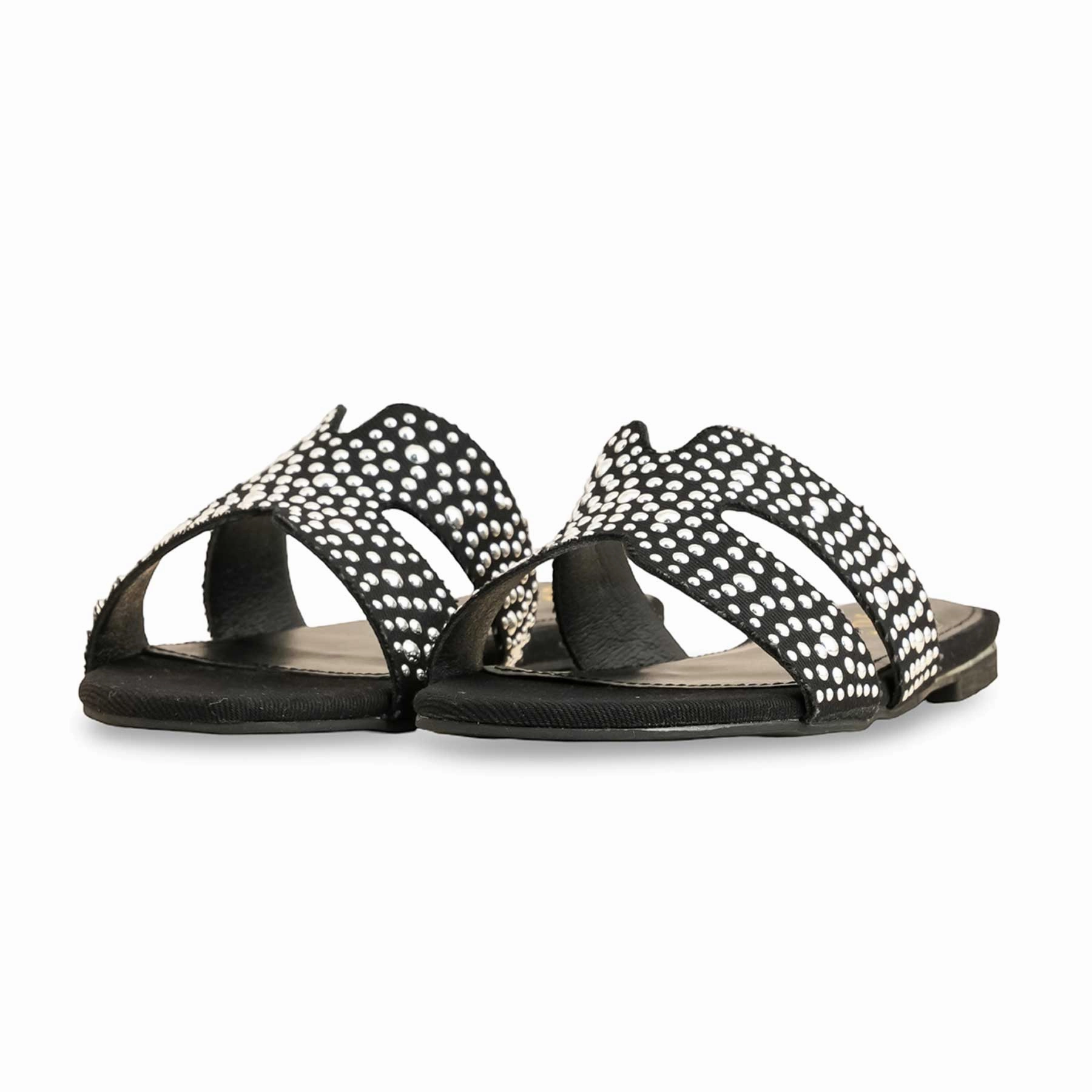 Black Formal Slipper FR8334 Platform Wedge Slide Sandals