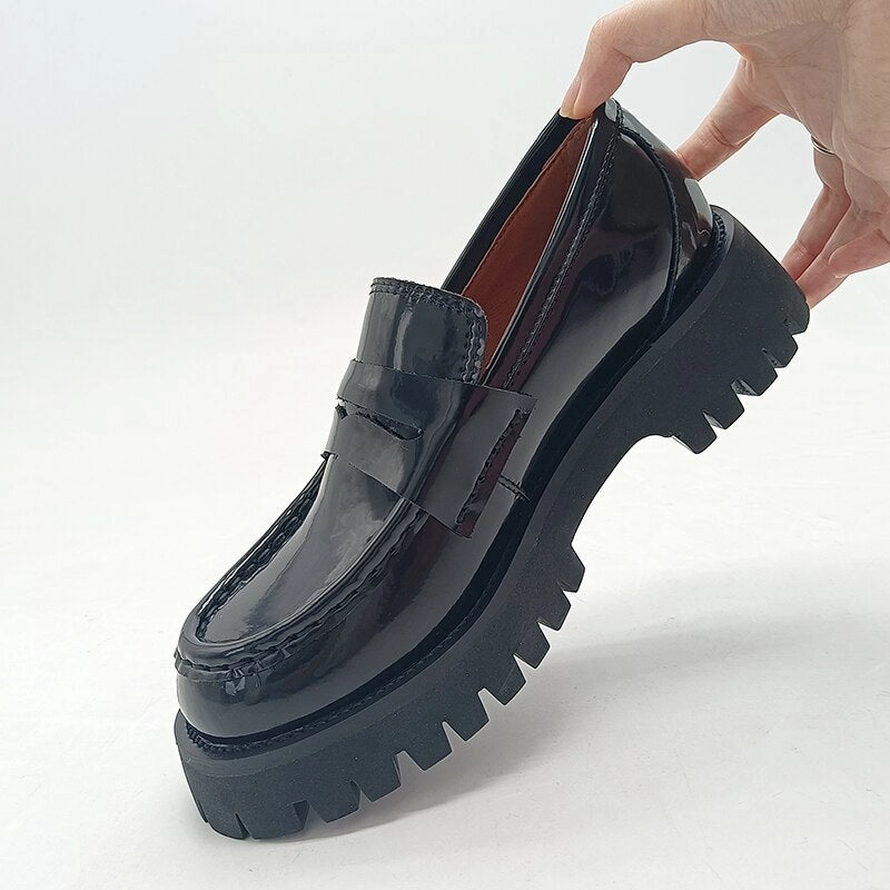 Loafers Cranberry Pa Original RIZABINA 2022 Ins Women Flats Shoes Real Leather Loafers Fashion Platform Casual Shoes Woman Office Lady Footwear Size 34-43