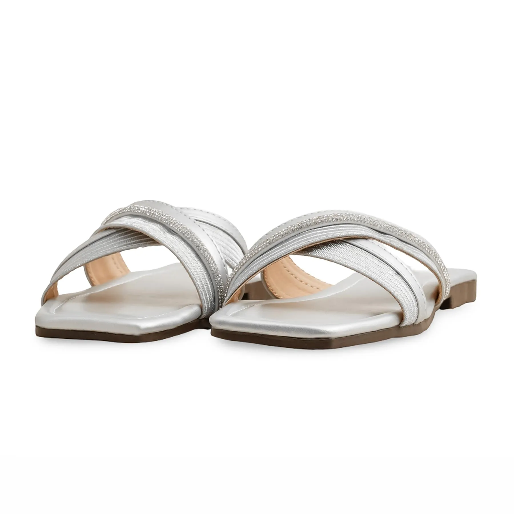 Boss Slippers Silver Casual Women Slipper CL2139