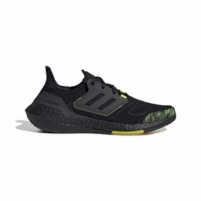 ADIDAS GX5915 ULTRABOOST 22 MN'S (Medium) Black/Black/Yellow Textile Running Shoes Corner Style Suede Soft