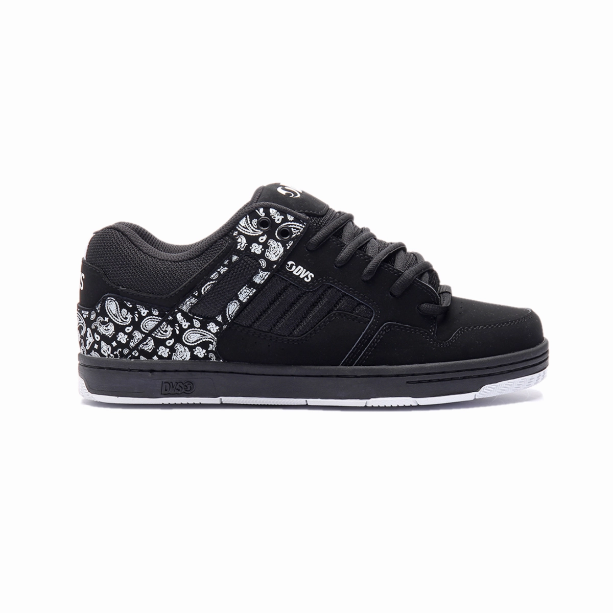 DVS F0000278035 ENDURO 125 MN'S (Medium) Black/White/Printed Leather & Mesh Skate Shoes Classic Color