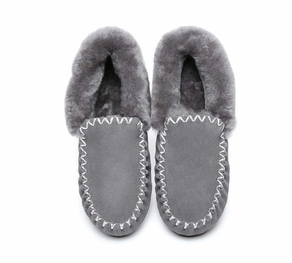 AUSTRALIAN SHEPHERD UGG Slippers Kids Sheepskin Wool Ankle Popo Moccasins Woolen Slippers