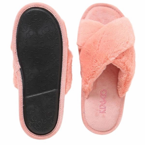 Kip & Co Blush Pink Kids Slippers - Blush Cute Fuzzy Slippers