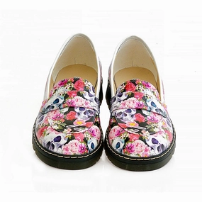 ergonomic Frost Safe Skull and Flowers Oxford Shoes NMOX101