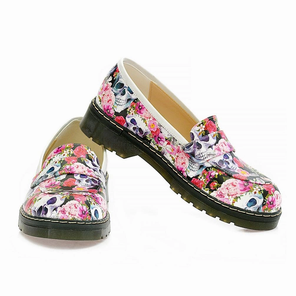 Skull and Flowers Oxford Shoes NMOX101 Date night