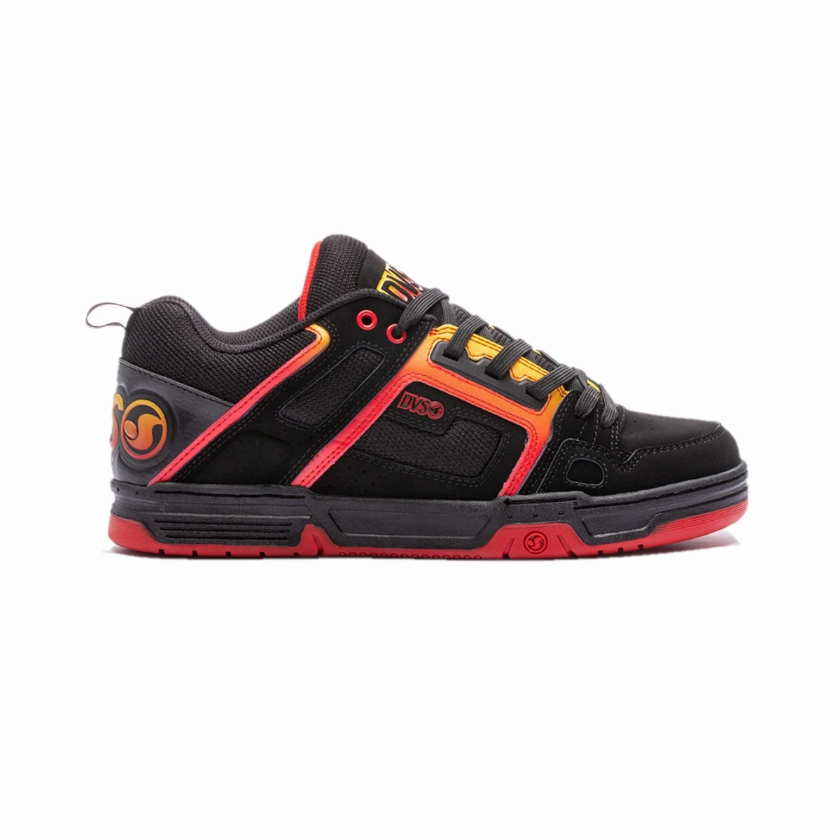 DVS F0000029999 COMANCHE MN'S (Medium) Black/Red/Yellow Leather & Nubuck Skate Shoes High Performance Easy Flex