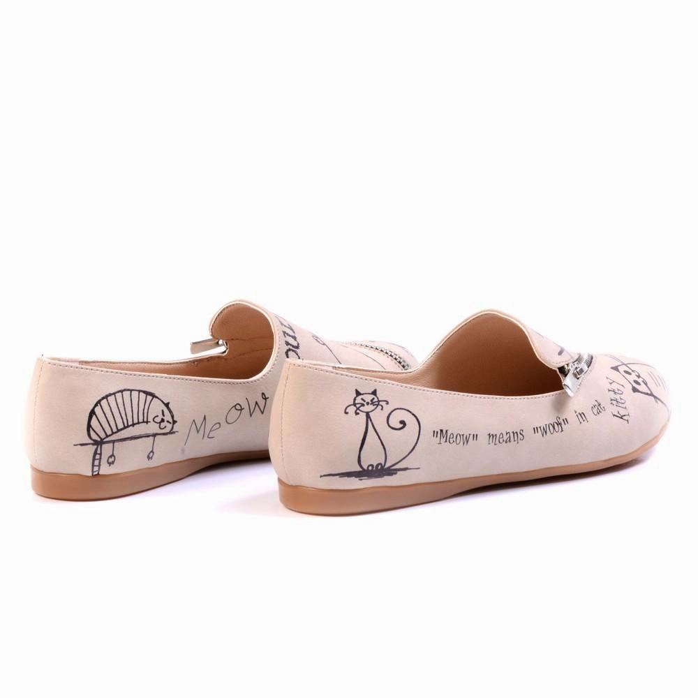 Cushioned Insole Sleepy Cat Ballerinas Shoes YAB305