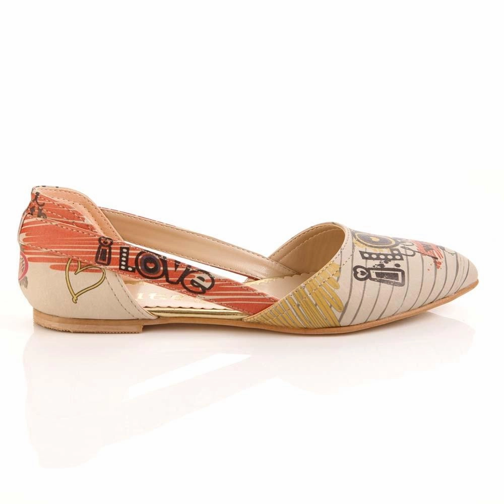Slip On Style I Love You Ballerinas Shoes OMR7005