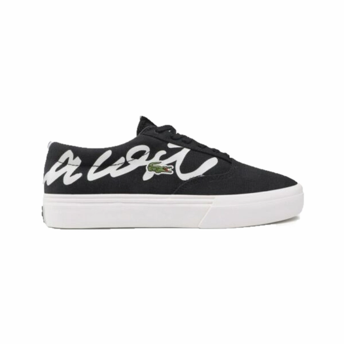 Agile Fit Moon Tone LACOSTE 7-42CMA0040454 Jump Serve Lace Canvas Logo MN'S (Medium) Black/Off White Textile Lifestyle Shoes