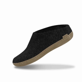 Slip-on with leather sole - Charcoal Travel Fit